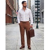 COOFANDY Mens Cotton Linen Pants Casual Lightweight Summer Beach Dress Pant(Caramel)