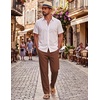 COOFANDY Mens Cotton Linen Pants Casual Lightweight Summer Beach Dress Pant(Caramel)