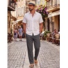 COOFANDY Mens Cotton Linen Pants Casual Lightweight Summer Beach Dress Pant(Dark Grey)