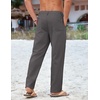 COOFANDY Mens Cotton Linen Pants Casual Lightweight Summer Beach Dress Pant(Dark Grey)