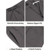 COOFANDY Mens Cotton Linen Pants Casual Lightweight Summer Beach Dress Pant(Dark Grey)