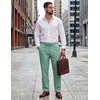 COOFANDY Mens Cotton Linen Pants Casual Lightweight Summer Beach Dress Pant(Ice Green)