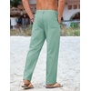 COOFANDY Mens Cotton Linen Pants Casual Lightweight Summer Beach Dress Pant(Ice Green)