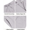 COOFANDY Mens Cotton Linen Pants Casual Lightweight Summer Beach Dress Pant(Light Grey)