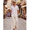 COOFANDY Mens Cotton Linen Pants Casual Lightweight Summer Beach Dress Pant(Linen Khaki)