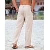 COOFANDY Mens Cotton Linen Pants Casual Lightweight Summer Beach Dress Pant(Linen Khaki)