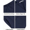 COOFANDY Mens Cotton Linen Pants Casual Lightweight Summer Beach Dress Pant(Navy Blue)