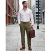 COOFANDY Mens Cotton Linen Pants Casual Lightweight Summer Beach Dress Pant(Olive Green)