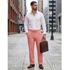 COOFANDY Mens Cotton Linen Pants Casual Lightweight Summer Beach Dress Pant(Pink)