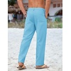COOFANDY Mens Cotton Linen Pants Casual Lightweight Summer Beach Dress Pant(Sky Blue)