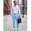COOFANDY Mens Cotton Linen Pants Casual Lightweight Summer Beach Dress Pant(Sky Blue)