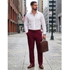 COOFANDY Mens Cotton Linen Pants Casual Lightweight Summer Beach Dress Pant(Wine Red)