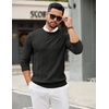 COOFANDY Men’s Crew Neck Sweater Long Sleeve Casual Knit Dress Sweaters(Black)