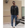 COOFANDY Men’s Crew Neck Sweater Long Sleeve Casual Knit Dress Sweaters(Black)