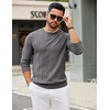 COOFANDY Men’s Crew Neck Sweater Long Sleeve Casual Knit Dress Sweaters(Dark Grey)