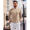 COOFANDY Men’s Crew Neck Sweater Long Sleeve Casual Knit Dress Sweaters(Khaki)