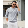 COOFANDY Men’s Crew Neck Sweater Long Sleeve Casual Knit Dress Sweaters(Light Grey)