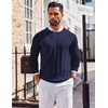 COOFANDY Men’s Crew Neck Sweater Long Sleeve Casual Knit Dress Sweaters(Navy Blue)