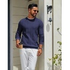 COOFANDY Men’s Crew Neck Sweater Long Sleeve Casual Knit Dress Sweaters(Navy Blue)