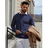 COOFANDY Men’s Crew Neck Sweater Long Sleeve Casual Knit Dress Sweaters(Navy Blue)