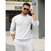 COOFANDY Men’s Crew Neck Sweater Long Sleeve Casual Knit Dress Sweaters(White)