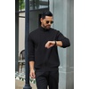 COOFANDY Men’s Full Zip Fleece Sweatshirt Lined Stand Collar Sweater Jacket(Black)
