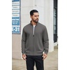 COOFANDY Men’s Full Zip Fleece Sweatshirt Lined Stand Collar Sweater Jacket(Dark Grey)