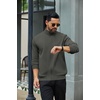 COOFANDY Men’s Full Zip Fleece Sweatshirt Lined Stand Collar Sweater Jacket(Green Loden)