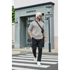 COOFANDY Men’s Full Zip Fleece Sweatshirt Lined Stand Collar Sweater Jacket(Light Grey)