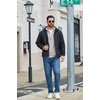 COOFANDY Men’s Full Zip Fleece Sweatshirt Lined Stand Collar Sweater Jacket(Light Grey)