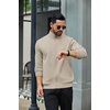 COOFANDY Men’s Full Zip Fleece Sweatshirt Lined Stand Collar Sweater Jacket(Moon Gray)