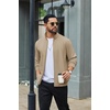 COOFANDY Men’s Full Zip Fleece Sweatshirt Lined Stand Collar Sweater Jacket(Oatmeal)