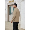 COOFANDY Men’s Full Zip Fleece Sweatshirt Lined Stand Collar Sweater Jacket(Oatmeal)