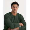 COOFANDY Mens Henley Long Sleeve Shirt Lightweight Ribbed Pullover T-Shirts(Army Green)