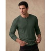 COOFANDY Mens Henley Long Sleeve Shirt Lightweight Ribbed Pullover T-Shirts(Army Green)