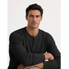 COOFANDY Mens Henley Long Sleeve Shirt Lightweight Ribbed Pullover T-Shirts(Black)