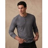 COOFANDY Mens Henley Long Sleeve Shirt Lightweight Ribbed Pullover T-Shirts(Dark Grey)