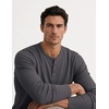 COOFANDY Mens Henley Long Sleeve Shirt Lightweight Ribbed Pullover T-Shirts(Dark Grey)