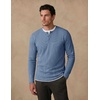 COOFANDY Mens Henley Long Sleeve Shirt Lightweight Ribbed Pullover T-Shirts(Dusty Blue)