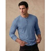 COOFANDY Mens Henley Long Sleeve Shirt Lightweight Ribbed Pullover T-Shirts(Dusty Blue)