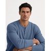 COOFANDY Mens Henley Long Sleeve Shirt Lightweight Ribbed Pullover T-Shirts(Dusty Blue)