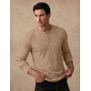 COOFANDY Mens Henley Long Sleeve Shirt Lightweight Ribbed Pullover T-Shirts(Khaki)
