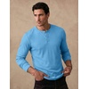 COOFANDY Mens Henley Long Sleeve Shirt Lightweight Ribbed Pullover T-Shirts(Light Blue)