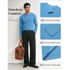 COOFANDY Mens Henley Long Sleeve Shirt Lightweight Ribbed Pullover T-Shirts(Light Blue)