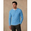 COOFANDY Mens Henley Long Sleeve Shirt Lightweight Ribbed Pullover T-Shirts(Light Blue)