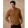 COOFANDY Mens Henley Long Sleeve Shirt Lightweight Ribbed Pullover T-Shirts(Light Brown)