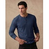 COOFANDY Mens Henley Long Sleeve Shirt Lightweight Ribbed Pullover T-Shirts(Navy Blue)