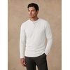COOFANDY Mens Henley Long Sleeve Shirt Lightweight Ribbed Pullover T-Shirts(White)