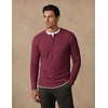 COOFANDY Mens Henley Long Sleeve Shirt Lightweight Ribbed Pullover T-Shirts(Wine Red)