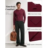 COOFANDY Mens Henley Long Sleeve Shirt Lightweight Ribbed Pullover T-Shirts(Wine Red)